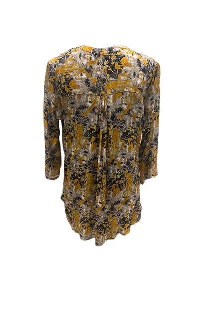 Yellow Print Crepe Blouse
