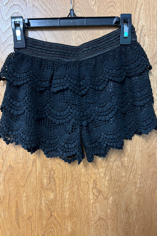 Youth Black Ruffled Shorts