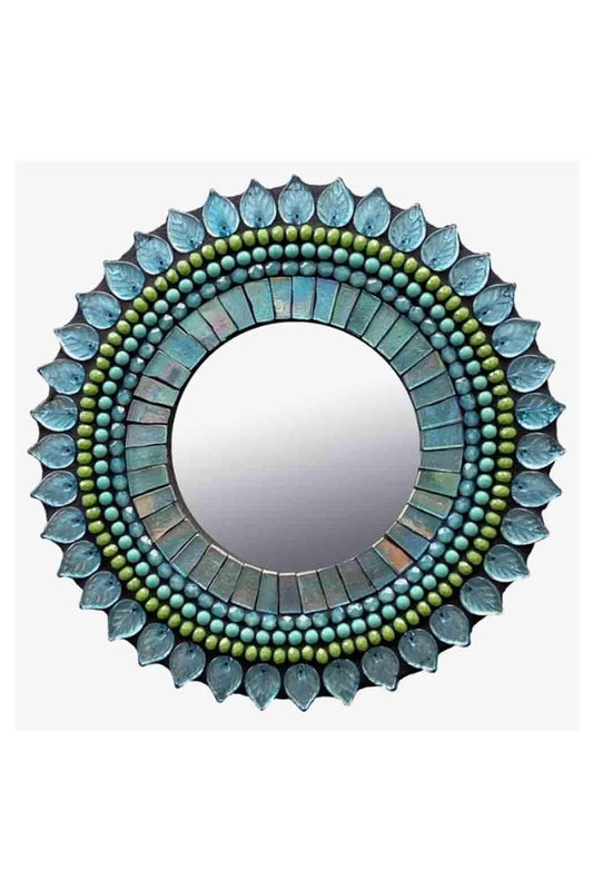Aquamarine Leaf Mirror